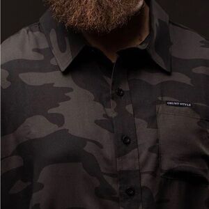 Grunt Style Men’s Back Camo Button Up- 3XL